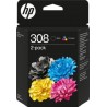 ORIGINAL HP Multipack nero / differenti colori 6L6S6UE 308 ~280 Seiten Confezione da 2 Cartucce di Inchiostro Nero/Tricromia Ori