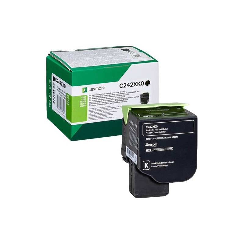 ORIGINAL Lexmark toner nero C242XK0 C/MC2425/2535 ~6000 Seiten