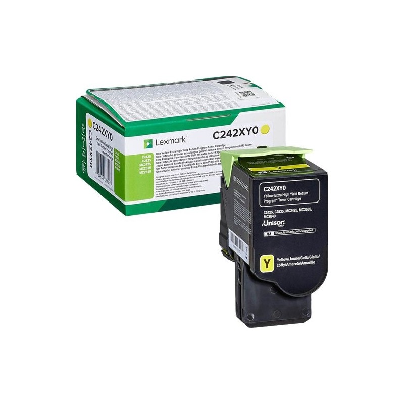 ORIGINAL Lexmark toner giallo C242XY0 C/MC2425/2535 ~3500 Seiten