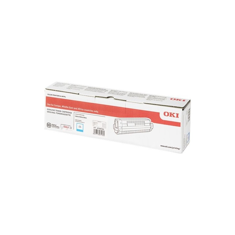 ORIGINAL OKI toner ciano 47095703 C824/C834/C844 ~5000 Seiten