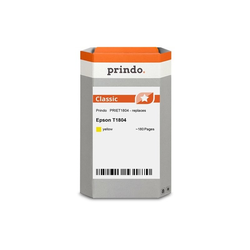 ORIGINAL Prindo Cartuccia d'inchiostro giallo PRIET1804 Classic ~180 Seiten 3,3ml compatibile con Epson T1804 (C13T18044012)