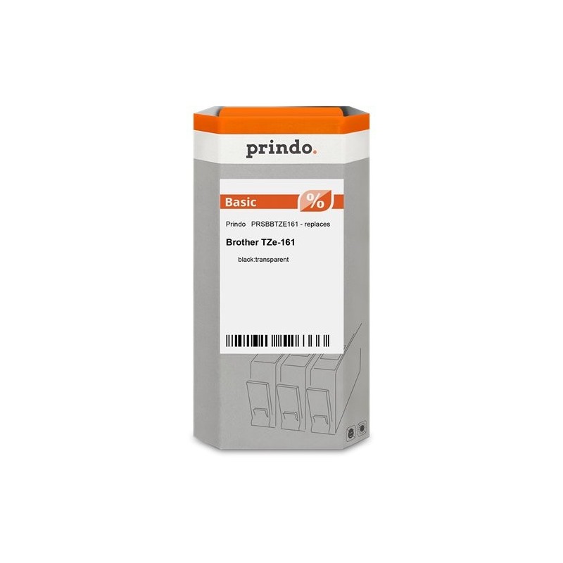 ORIGINAL Prindo Nastro Nero su trasparente PRSBBTZE161 Basic