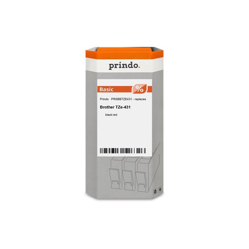 ORIGINAL Prindo Nastro Nero su rosso PRSBBTZE431 Basic