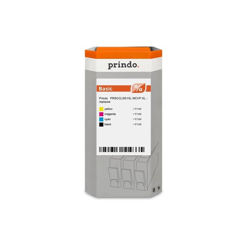 ORIGINAL Prindo Multipack nero / ciano / magenta / giallo PRSCCLI551XL MCVP Classic XL ~1125 Seiten Prindo BASIC: L'alternativa