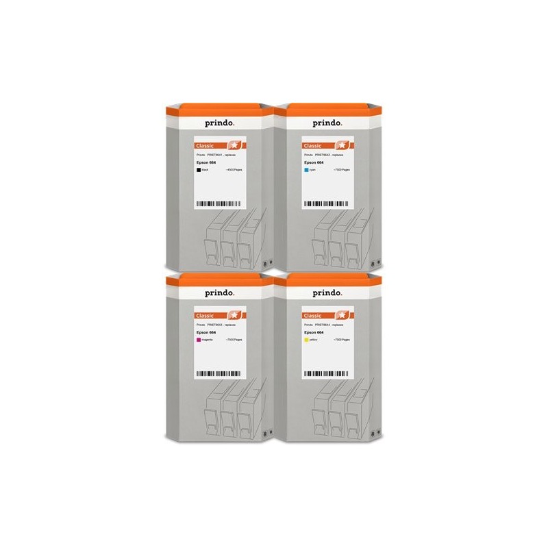 ORIGINAL Prindo Multipack nero / ciano / magenta / giallo PRSET664 MCVP Classic ~27000 Seiten