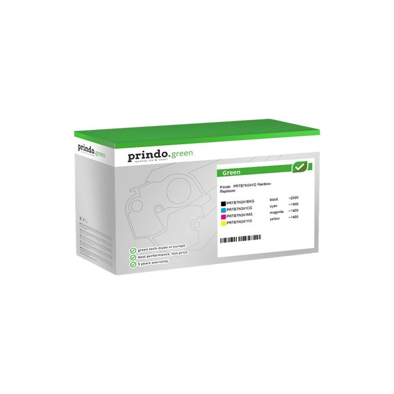 ORIGINAL Prindo Multipack nero / ciano / magenta / giallo PRTBTN241G Rainbow Green ~6700 Seiten