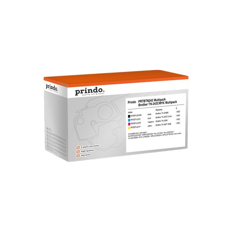 ORIGINAL Prindo Multipack nero / ciano / magenta / giallo PRTBTN243CMYK Classic ~4000 Seiten