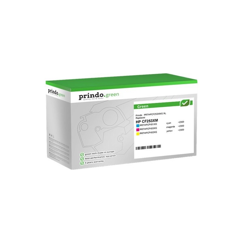 ORIGINAL Prindo Multipack ciano / magenta / giallo PRTHPCF253XMG Green XL ~6900 Seiten