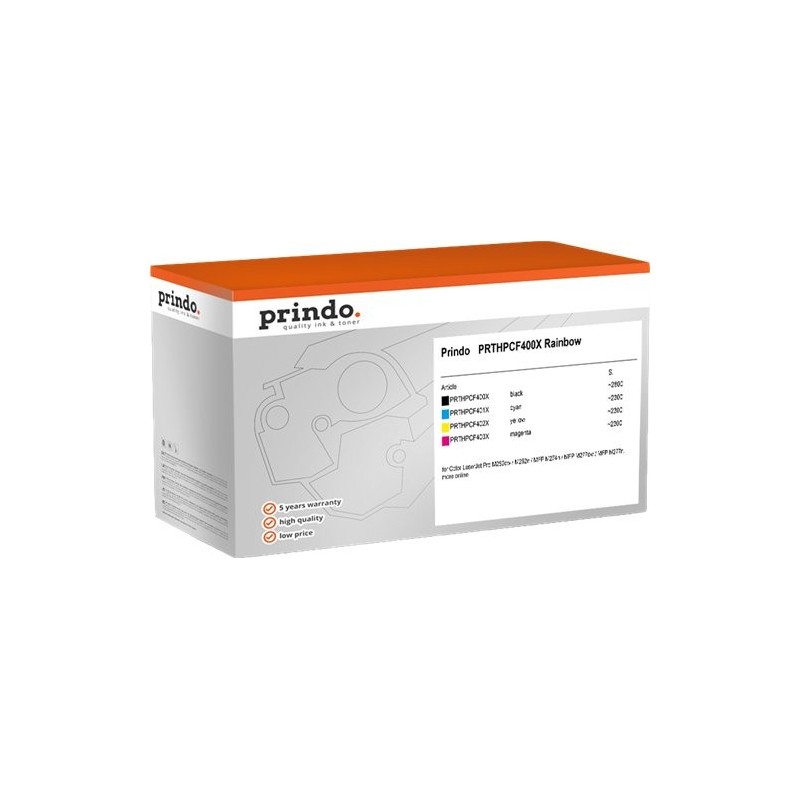 ORIGINAL Prindo Value Pack nero / ciano / magenta / giallo PRTHPCF400X Rainbow Classic