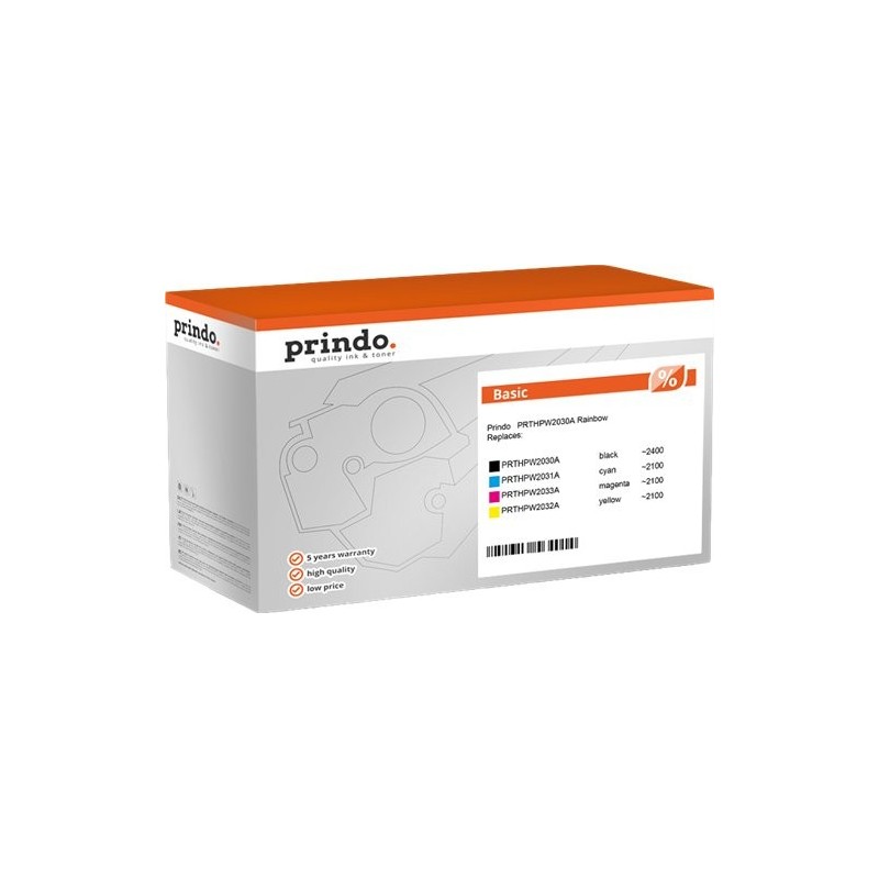 ORIGINAL Prindo Value Pack nero / ciano / magenta / giallo PRTHPW2030A Basic Rainbow 4 Toner: 1x PRTHPW2030A + 1x PRTHPW2031A +