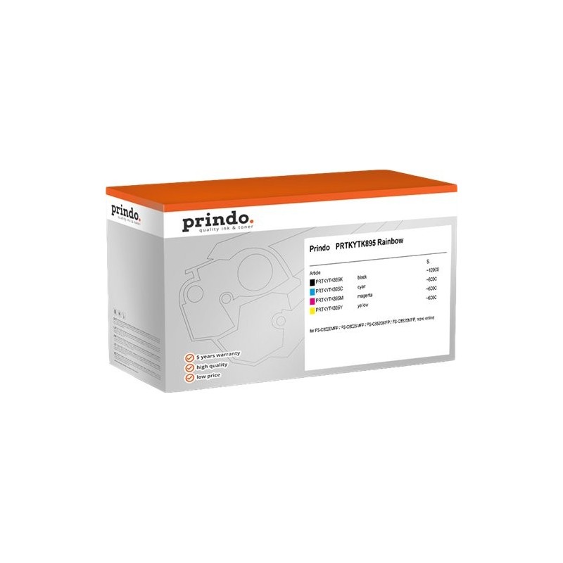 ORIGINAL Prindo Value Pack nero / ciano / magenta / giallo PRTKYTK895 Rainbow Classic