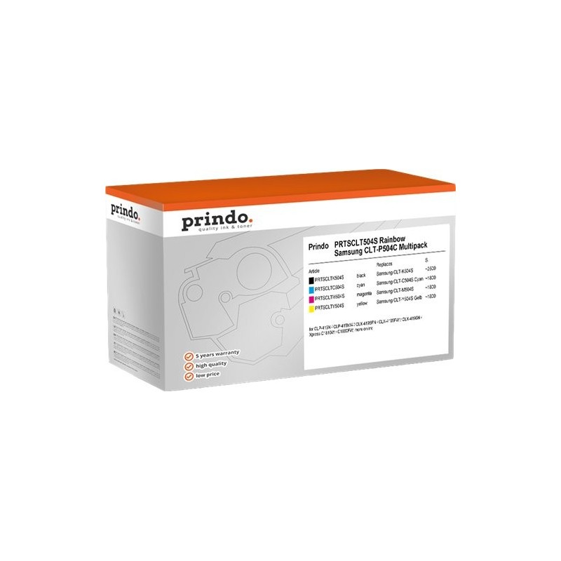 ORIGINAL Prindo Value Pack nero / ciano / magenta / giallo PRTSCLT504S Rainbow Classic ~7900 Seiten