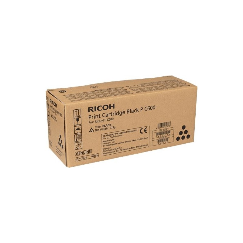 ORIGINAL Ricoh toner nero 408314 P C600BK ~17000 Seiten