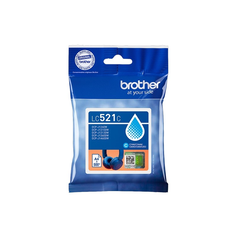 ORIGINAL Brother Cartuccia d'inchiostro ciano LC521C LC-521C ~500 Seiten