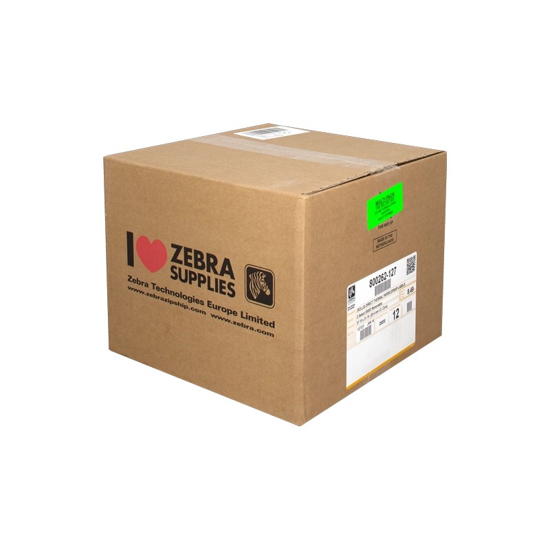 ORIGINAL Zebra Etichette Bianco 800262-127 12PCK Z-Select 12 Rotoli, carta termica, 2000D, 57x32mm, 2100 Et./Rotolo, separabile