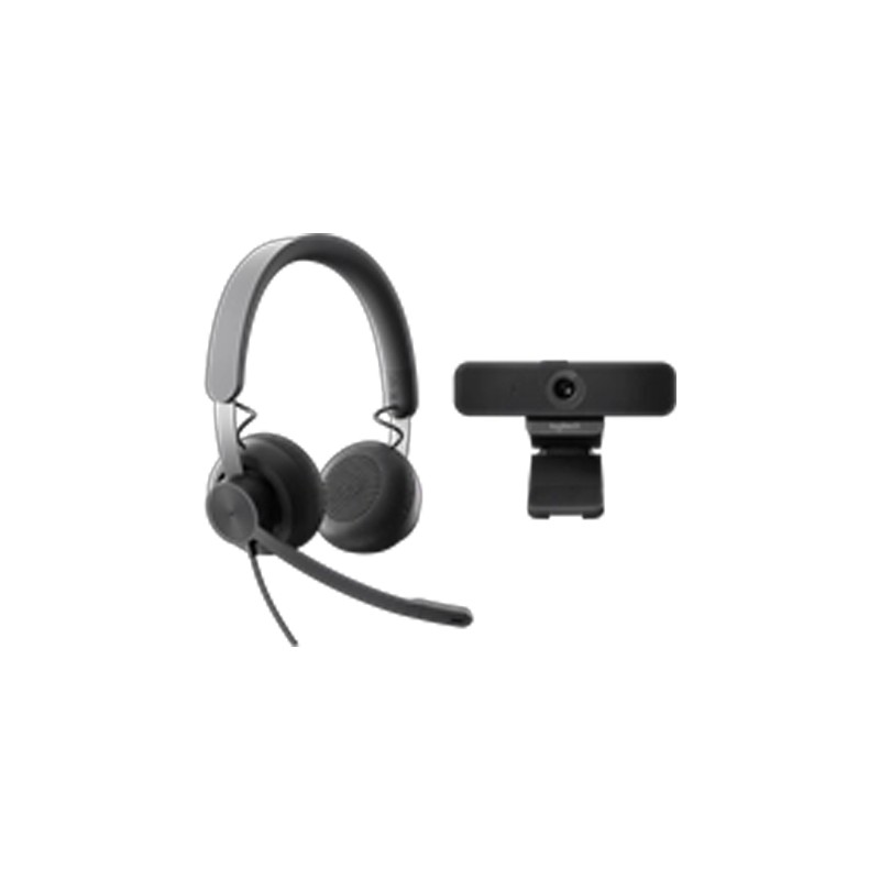 ORIGINAL Logitech Accessori per computer nero 991-000338 Zone Wired Headset + C925e Webcam