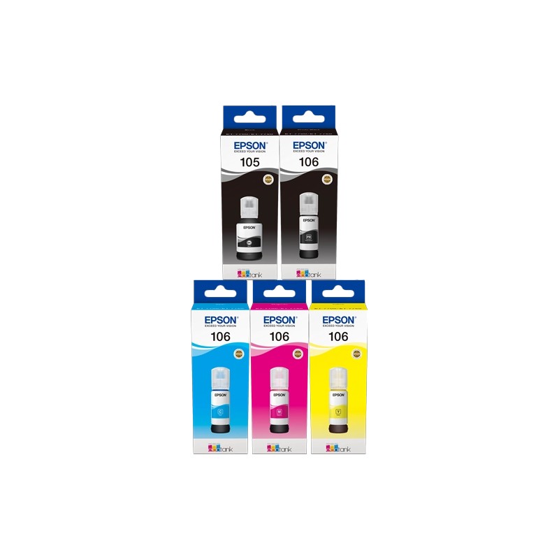 ORIGINAL Epson Multipack nero / Nero (Foto) / ciano / magenta / giallo T00Q/R MCVP 105/106 ~28000 Seiten