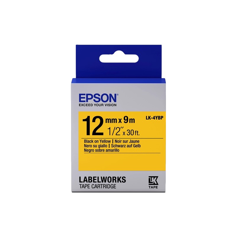 ORIGINAL Epson Nastro Nero su giallo LK-4YBP C53S654008