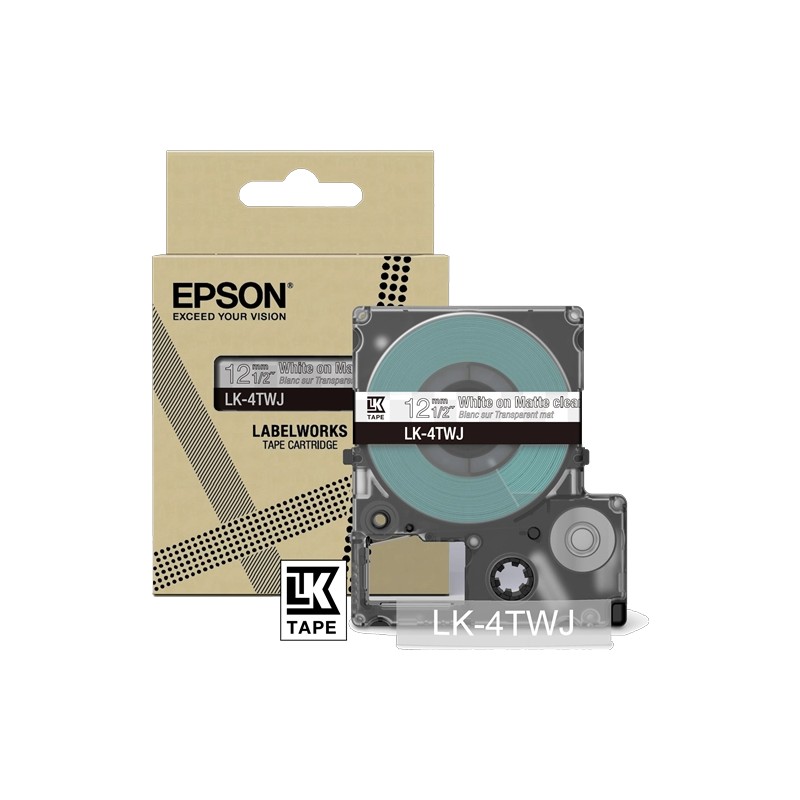 ORIGINAL Epson Nastro BiancosuTrasparente LK-4TWJ C53S672068