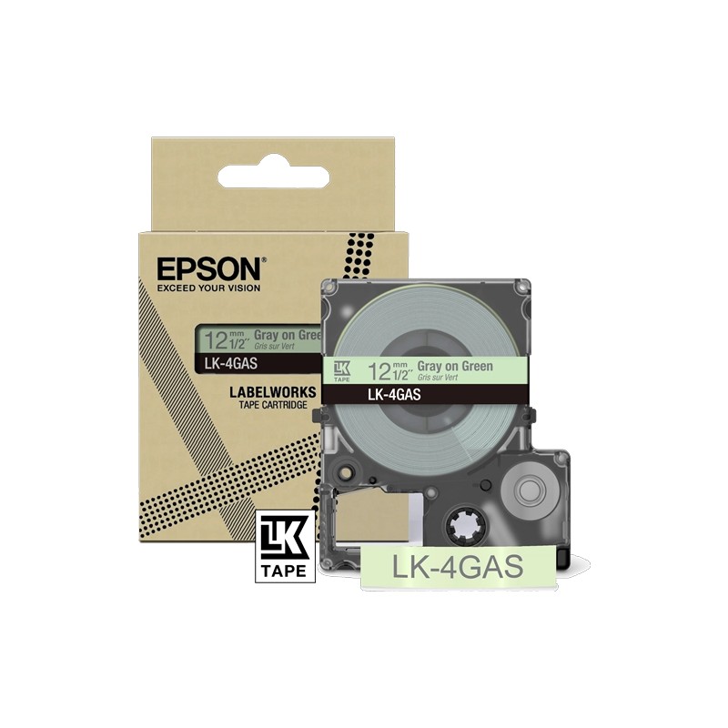 ORIGINAL Epson Nastro Grigiosuverde chiaro LK-4GAS C53S672105