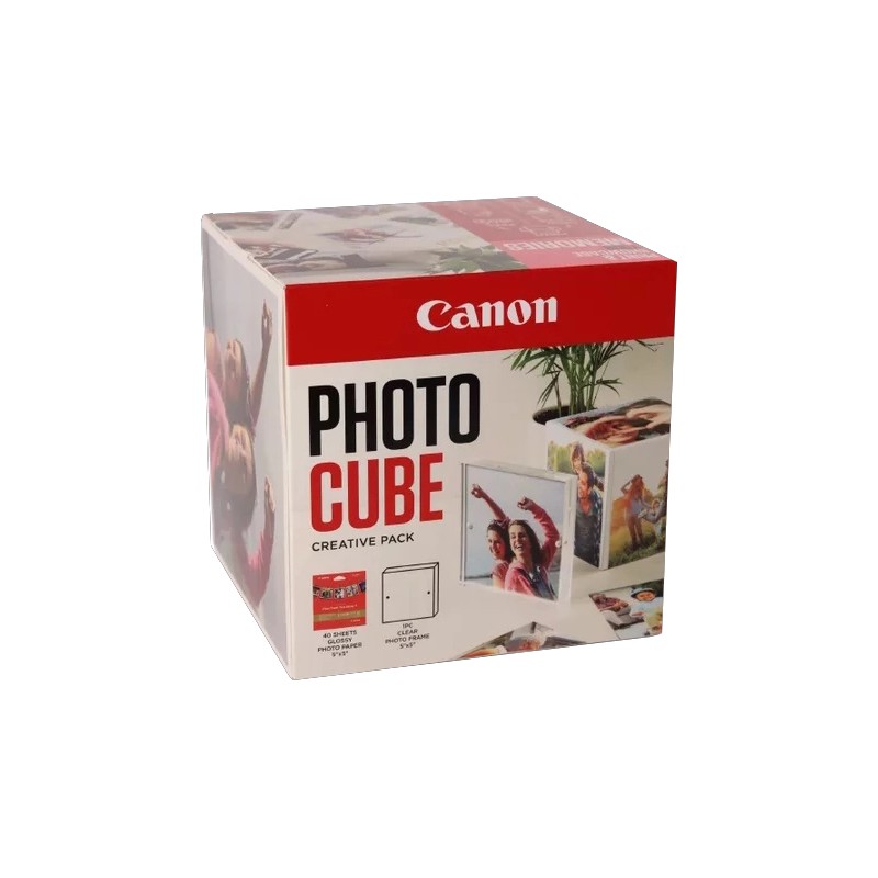 ORIGINAL Canon Carta Rosa PP-201 5x5 Photo Cube Creative Pack + 13x13 cm Fotopapier 40 Blatt