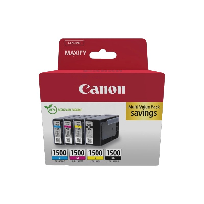 ORIGINAL Canon Multipack nero / ciano / magenta / giallo PGI-1500 9218B006 ~1300 Seiten