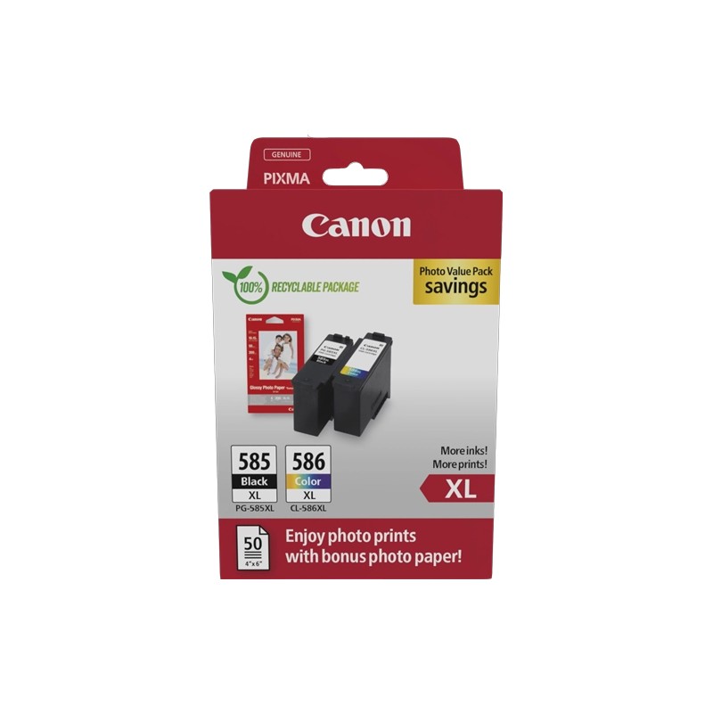 PG-585XL+CL-586XL + 10x15 cm Fotopapier 50 Blatt