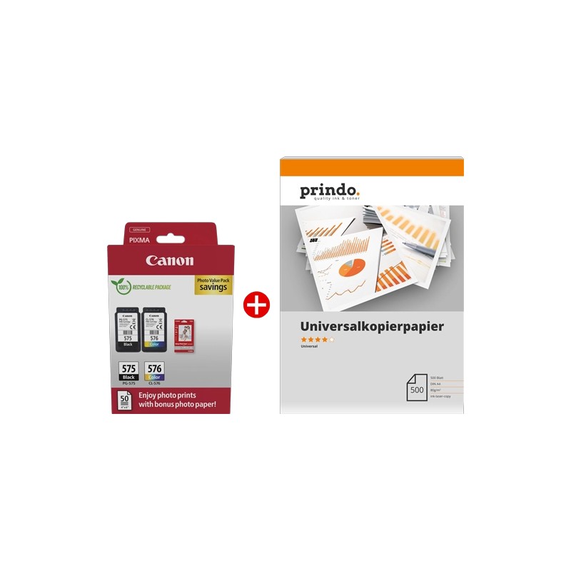 PG-575+CL-576 MCVP + Prindo Universal Papier 500 Blatt