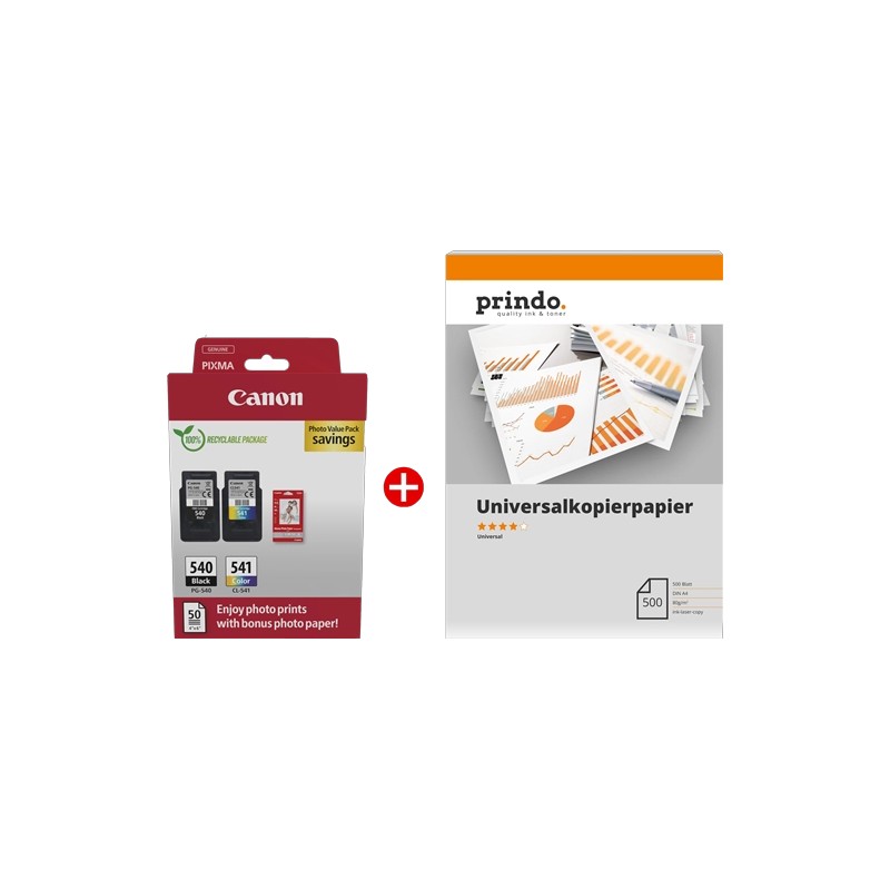 PG-540+CL-541 MCVP + Prindo Universal Papier 500 Blatt