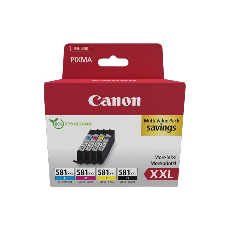 ORIGINAL Canon Multipack nero / ciano / magenta / giallo CLI-581 XXL 1998C007 ~8764 Seiten