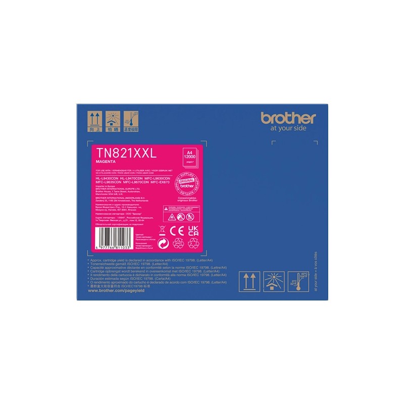 ORIGINAL Brother toner magenta TN-821XXLM 821XXL ~12000 Seiten