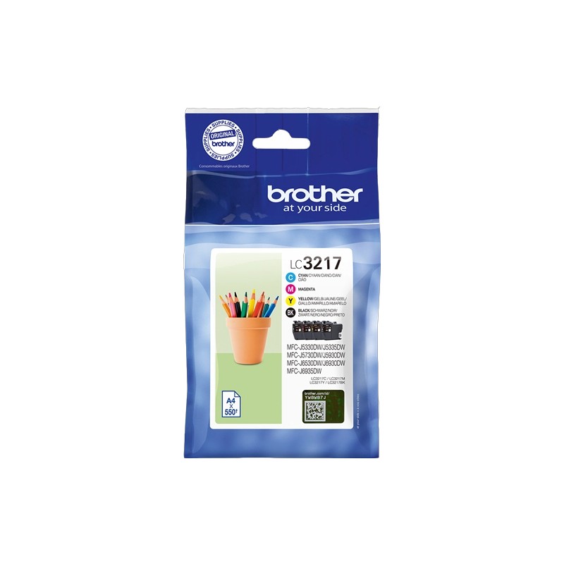 ORIGINAL Brother Value Pack nero / ciano / magenta / giallo LC-3217 LC3217VALDR ~2200 Seiten