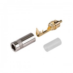 Rean NYS352G, plug RCA maschio, nichelato GOLD PIN