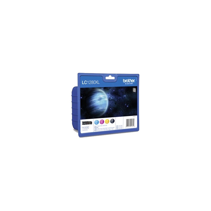ORIGINAL Brother Multipack nero / ciano / magenta / giallo LC-1280XL LC1280XLVALBPDR ~6000 Seiten 4 cartucce d'inchiostro LC-128
