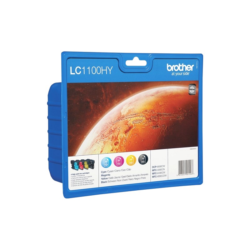 ORIGINAL Brother Multipack nero / ciano / magenta / giallo LC-1100HY LC1100HYVALBPDR ~3150 Seiten Multi Pack, 4x Cartucce d'inch