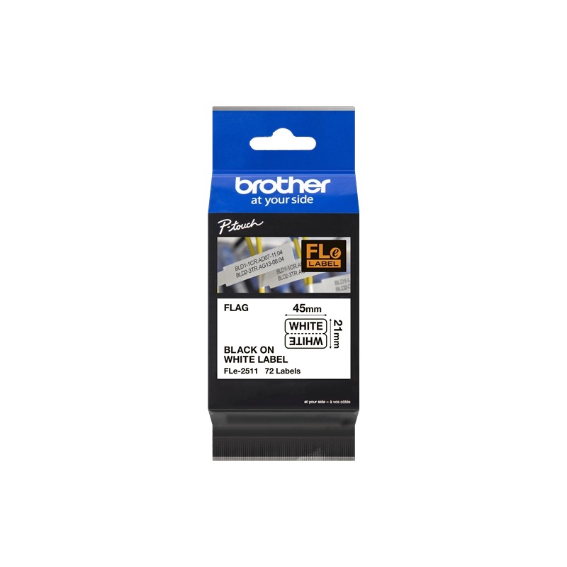 ORIGINAL Brother Etichette Nero su bianco FLe-2511