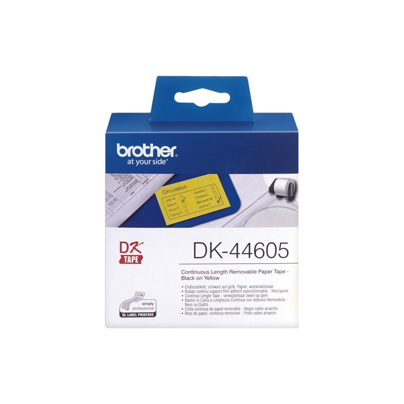 ORIGINAL Brother Etichette Nero su giallo DK-44605