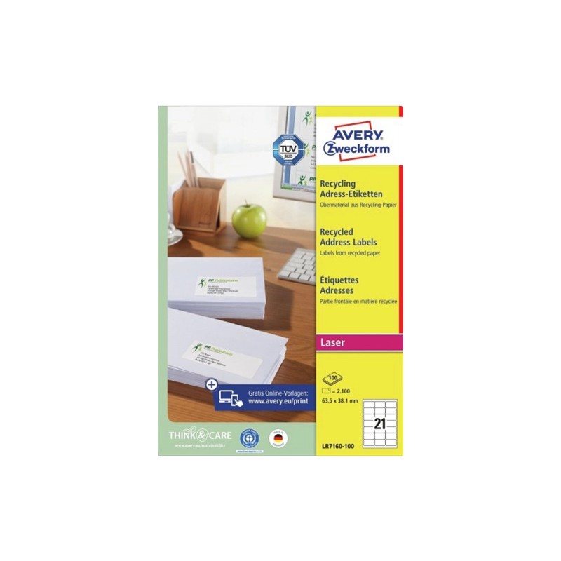 ORIGINAL AVERY Zweckform Etichette Bianco LR7160-100 Versandetiketten