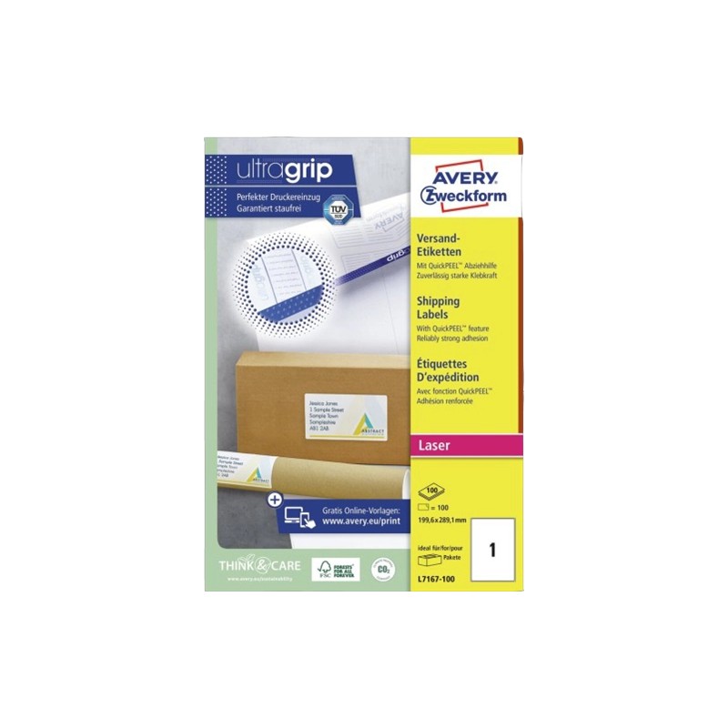 ORIGINAL AVERY Zweckform Etichette Bianco L7167-100 Versandetiketten Etichette BlockOut per spedizioni, Laser/Inkjet/Laser a col