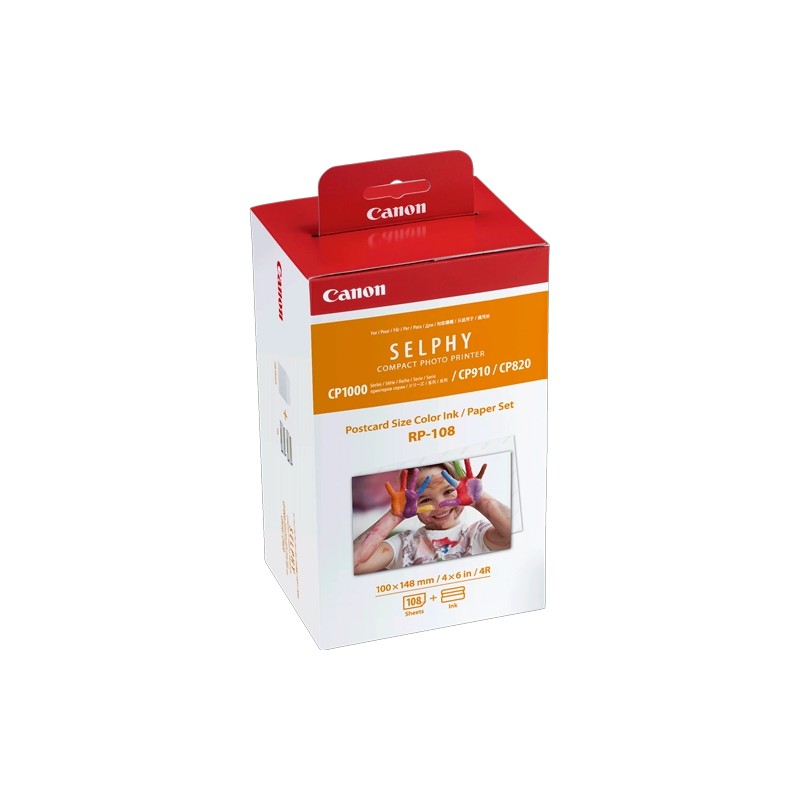 ORIGINAL Canon Value Pack differenti colori RP-108 Photo 8568B001 ~108 Seiten 100 x 148 mm, 108 fogli, 2 cartucce colorate