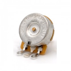 CTS 250KA High Torque, 30% LOG potentiometer for GUITAR, "dimple", short 3/8" bushing, knurled 24 teeth shaft