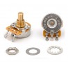 CTS 250KA High Torque, 30% LOG potentiometer for GUITAR, "dimple", short 3/8" bushing, full shaft