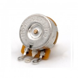 CTS 250KA High Torque, 30% LOG potentiometer for GUITAR, "dimple", short 3/8" bushing, full shaft