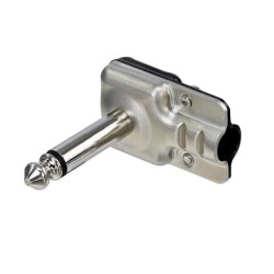 REAN RP2RCF-BD, pancake plug 6,35mm mono NERO, angolato 90° a basso profilo