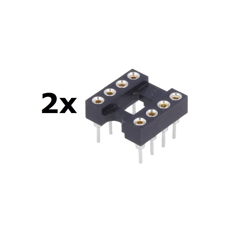2x Ninigi Gold-8P, gold pins DIP8, precision socket for 8 pin ICs