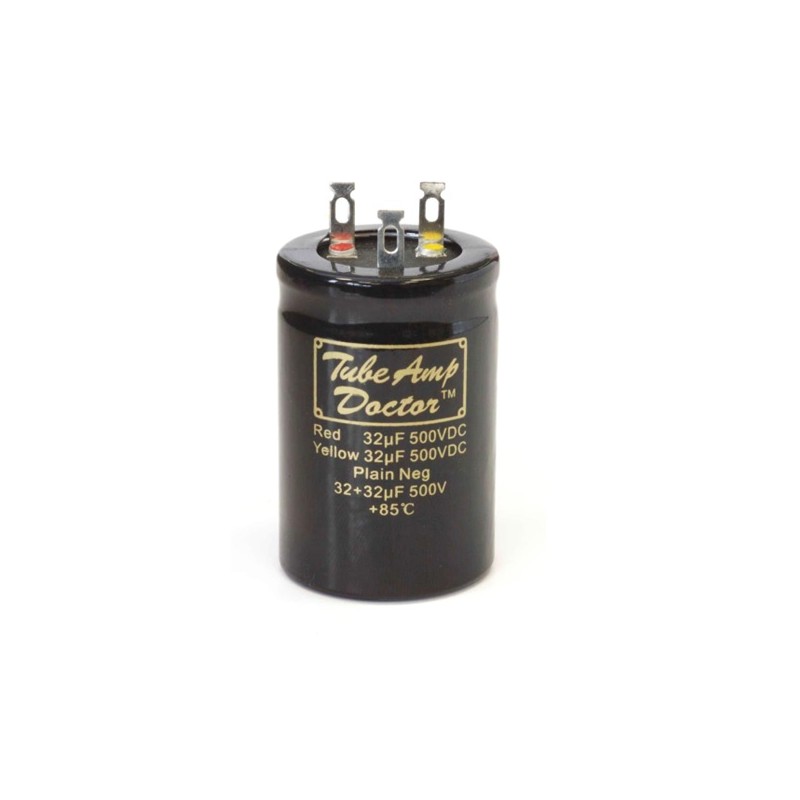 TAD Gold Cap 32+32uF 500V, multiple electrolytic capacitor, ø35x50mm