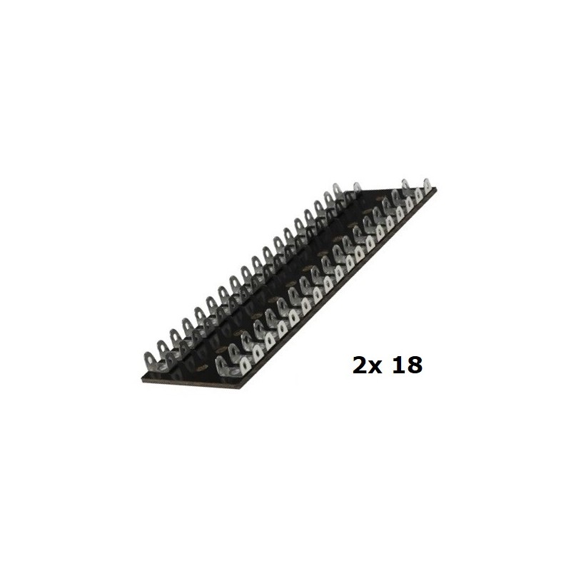 Ancoraggio a basetta, 2x 18 terminali per cablaggi (117x38mm)