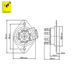 Bugle Boy BB8-ST, bakelite octal socket, chassis mounting
