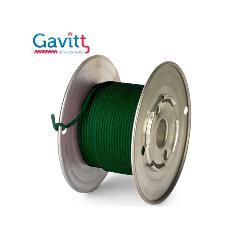 Gavitt 18awg ''solid core'' VERDE, cavo rivestito in stoffa (1 mt.)