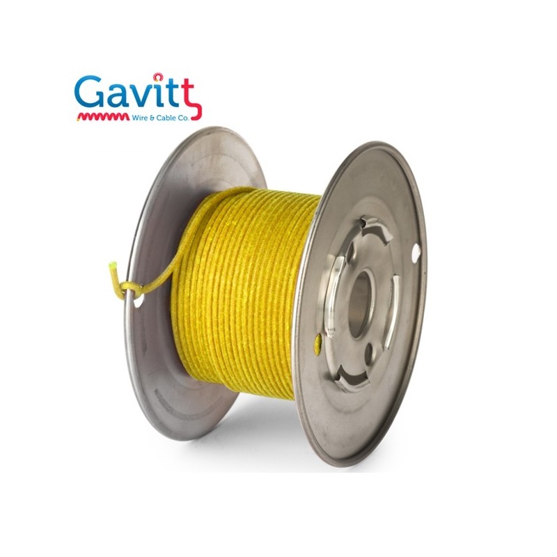 Gavitt 22awg ''solid core'' GIALLO, cavo rivestito in stoffa (1 mt.)